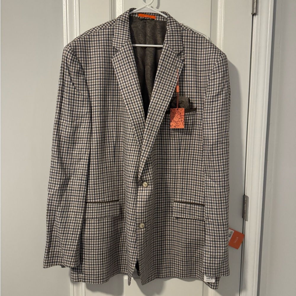 TALLIA Sport Coat Classic Checkered Blazer